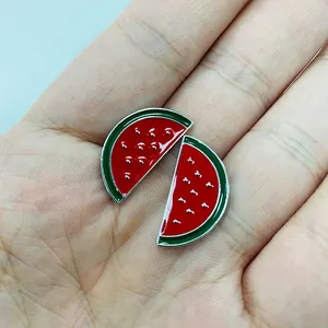 Watermelon Custom Enamel Pin Red Green White Fruits Watermelon Slices Soft Hard Enamel Lapel Pins Metal Handicraft Gifts