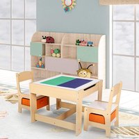 Ensemble de table et chaises pour tout-petits en bois Dessin et lecture Table et chaises pour enfants avec rangement