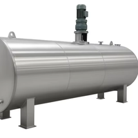 Réservoir de mélange horizontal d'acier inoxydable avec l'agitateur pour la production chimique liquide de boisson alimentaire