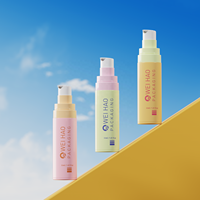 Bouteille Pompe Airless Portable Bleu Ciel en Plastique Acrylique, Flacon Pompe Spray Couleur Ambre pour Lotion, Emballage Crème, Bouteille de Voyage – Livraison Rapide