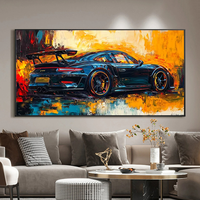 Tableaux imprimés numériquement sur le thème de la conception automobile, parfaits pour la décoration murale moderne des salons.