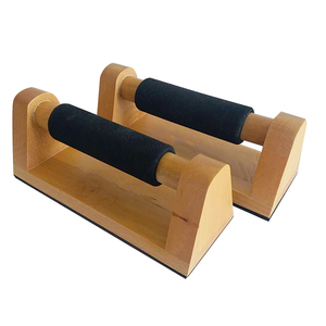 Cómoda madera sólida Parallettes, brazos de realce, ejercicio en casa - Product Image 2