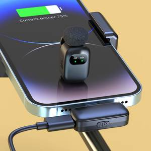 2.4GHzワイヤレスラベリアマイク充電ケースノイズキャンセリングラペルマイクType-C <span class=keywords><strong>Android</strong></span>フォン用ビデオ録画用 - Product Image 6