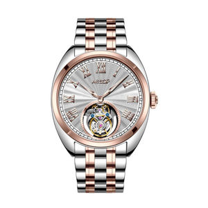 5 couleurs différentes verre saphir 18-22mm largeur du bracelet en acier inoxydable 2 mains mécanisme visible montre tourbillon moderne AESOP - Product Image 5