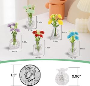 Mini Jarrones Magnéticos para Refrigerador, Pequeños Jarrones de Vidrio con Flores, Decoración Magnética para Refrigerador, Cocina, Oficina, Casillero - Product Image 2