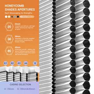 تعتيم ذكي بمحرك أعمى خلوي لاسلكي نمط مخصص كتان قرص العسل - Product Image 3