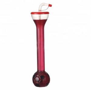 Long Neck Plastic Party <b>Cup</b> 24oz With Straw With Lid PET Plastic Custom Color Custom Logo Wholesale - Product Image 1
