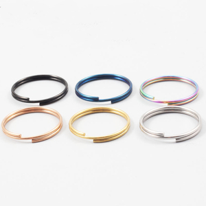 Gantungan kunci Split baja tahan karat murah, gantungan kunci logam cincin kunci Split tahan lama Double <span class=keywords><strong>Loop</strong></span> perangkat keras dengan tepi halus - Product Image 6