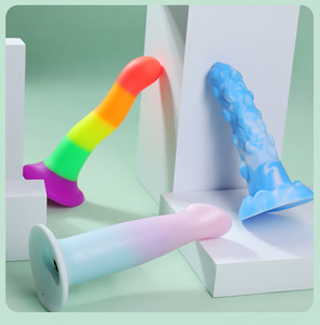 Fantasy Dildo Slim Anfänger Dildo Lebensechte weiche Silikon knoten Dünne Dildos Realistischer kleiner <span class=keywords><strong>Penis</strong></span> mit Saug Sexspielzeug für Frauen