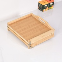 Plateau de lit pliable en bambou au design moderne avec pieds repliables, finition laquée, plateau de service pour cuisine et salon