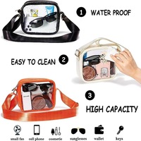 Unisex Multifunktion ale wasserdichte PVC PU transparente Cartoon gedruckt Brief muster Cross body Sport File Bag Portable Single
