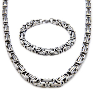 ชุดเครื่องประดับผู้ชาย HOVANCI ดีไซน์โดดเด่น สร้อยคอและกำไลข้อมือสแตนเลสสตีลชุบทอง - Product Image 2