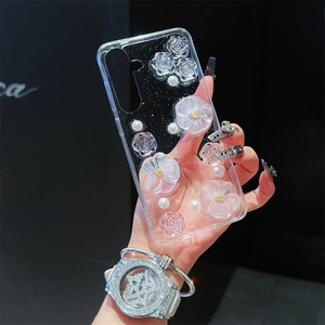 Cristal Rose Fleur Goutte Colle TPU Housse de Téléphone Pour Samsung Galaxy S22 S23 S24 Plus Ultra A55 A54 A14 A15 A25 A35 A24 A22 <span class=keywords><strong>M53</strong></span> - Product Image 4