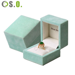 Mint Green Velvet Jewelry Box Set For <b>Rings</b> Earrings Bracelets Necklaces Luxury Gift Packaging Case With Custom Color And Logo - Product Image 2