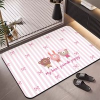 Tapis de salle de bain en boue de diatomée HM 2,5 mm, doux, à séchage rapide, absorbant, antidérapant, profil bas, motif personnalisé