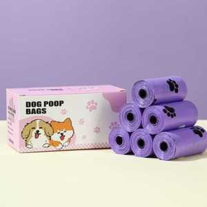 Bolsas para excremento de perro, 8 rollos por caja, gruesas, biodegradables, ecológicas, para la eliminación de desechos de mascotas - Product Image 4