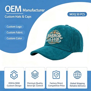 Gorra de béisbol unisex de pana verde ajustable, estilo vintage, personalizada al por mayor, suave, para deportes y senderismo al aire libre - Product Image 1