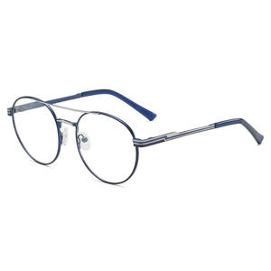 <span class=keywords><strong>Gafas</strong></span> de Montura Redonda Modernas para Hombre, Bisagra de Resorte, Color Azul, Dorado y Plateado, Círculo Metálico, Ligeras, Simples, para Computadora, Adultos, <span class=keywords><strong>Gafas</strong></span> Sólidas 2026 - Product Image 2