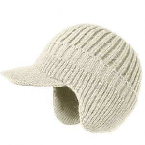 Winter Men's Thick Woolen <b>Hat</b> Autumn and Winter Outdoor <b>Warm</b> and Fleece Ear Knit <b>Hat</b> - Product Image 2