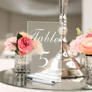 Acrylic Table Number Holder Wedding Numbers Signs Display Stand For Wedding Reception