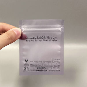 Sachet plat personnalisé à fermeture éclair 3 côtés avec fenêtre transparente, petit sac blanc à fermeture éclair - Product Image 6