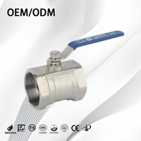 Vanne à bille manuelle en acier inoxydable CF8 1 pièce, filetage NPT, 200 PSI, vanne à bille industrielle monobloc pour eau, huile, gaz