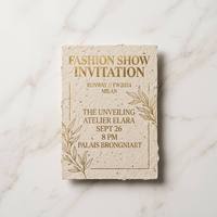 Invitaciones para Eventos con Papel de Semillas y Lámina Dorada |   Tarjetas de Invitación Biodegradables y Plantables |   Tarjetas de Inserción para Bodas y Eventos Corporativos