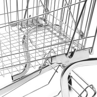 Chariot de courses de supermarché en métal avec logo personnalisé et siège bébé