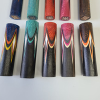 Xmlivet Manches de queue de billard semi-finies en bois d'ébène noir avec incrustation, 8 pièces, motif écailles de dragon rondes, pour fabricants de queues de billard