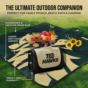 Portable <b>Foldable</b> Three Layer Woven Printed Camping <b>Mattress</b> Waterproof Washable Picnic Blanket for Outdoor Travel - Product Image 3