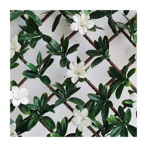 Clôture de feuilles en osier azalea, plantes artificielles décoratives de qualité supérieure avec fleurs blanches, bon marché