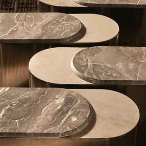Table d'appoint en marbre haut de gamme italienne 2026 pour le groupe de design de meubles de villa moderne - Table à thé - Product Image 1