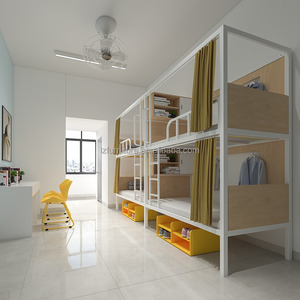 Metal Panel Double Capsule Bed for Hotels Dormitories Youth Hostels Apartments-Bedroom Furniture Direct from Factory - Product Image 6