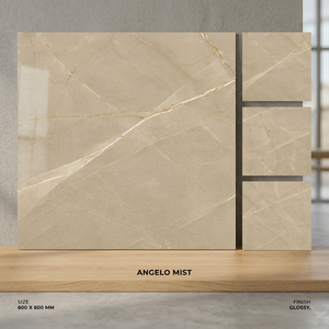 Vistaar 600x600mm Marble Look Glossy Porcelain Tiles Floor Wall Interior Design for Home - Product Image 5
