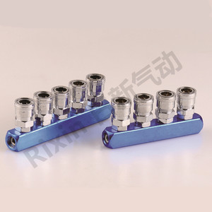 Zhuji Rixin Quick Coupler Sml 3 4 <b>5</b> Position Multi Pipe Air Exhaust <b>Iron</b> Pneumatic Parts - Product Image 1