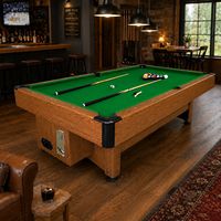 Table de billard de style américain - Commerciale, à monnayeur, pour club et salle de billard, en tweed pur laine à poils droits, 2440*1320*810, direct usine
