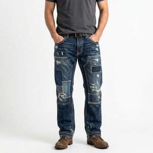 Nuevos Jeans de Mezclilla para Hombre, Corte Slim Fit, Pierna Recta, Desgastados y Rotos, Cintura Media, Algodón, Estilo Casual Vintage, para Otoño - Product Image 4