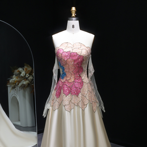 <span class=keywords><strong>Abito</strong></span> da sera formale <span class=keywords><strong>di</strong></span> lusso Sharon Said SS513 con perline, senza spalline, con guanti e pieghe, <span class=keywords><strong>per</strong></span> matrimoni e feste <span class=keywords><strong>di</strong></span> fidanzamento da <span class=keywords><strong>donna</strong></span> - Product Image 3