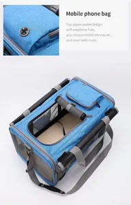 Breathable Airline Approved Pet Travel Pet Trolley Carrier Portable Folding Cats Puppies Travel Pet Trolley Carrier