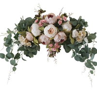 Décoration murale en soie faite à la main pour Saint-Valentin : fleur artificielle, arche, pendentif pour moulure de porte, miroir ou table d'entrée