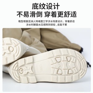 Women's Nylon Waders Khaki Waterproof Fishing Pants With Boots Full Body One Piece Outdoor Use - Product Image 4