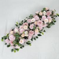 Chemin de table en fleurs artificielles en soie de luxe pour la décoration d'événements professionnels, fournisseur d'usine en gros