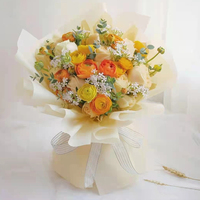 Papier d'emballage pour fleurs de style coréen, imperméable, couleur unie, pour bouquets, papier d'emballage imperméable pour fleurs