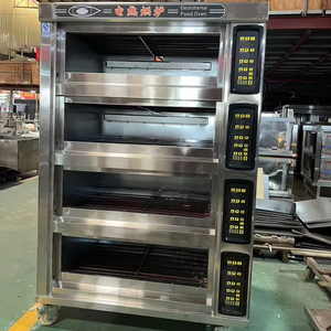 Industrial Four 4 Deck 16 Bandeja Comercial Gas Cubierta eléctrica Horno Capacidad 4 Capas 4 escritorios 16 bandeja Pan Hornear Panadería Horno Pan - Product Image 1