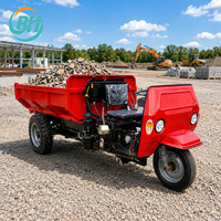 Tricycle diesel à carrosserie ouverte, 3 roues, moto cargo avec auvent pour l'agriculture, la construction et l'exploitation minière