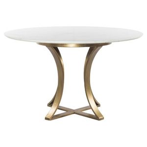 Mesa de mármol blanco de lujo, mesa de centro nórdica dorada, muebles de sala de estar, embalaje personalizado, mesa de centro moderna para el hogar - Product Image 1