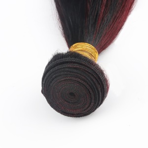 Prix d'usine P1B/99J Mèches de cheveux vierges brésiliens naturels, couleur piano, mèches rouges bordeaux - Product Image 5