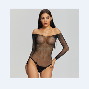 Da donna Sexy Lingerie alla moda con rete in filata a Drill Bikini trasparente manica lunga all'ingrosso tute da donna Sexy Lingerie - Product Image 1