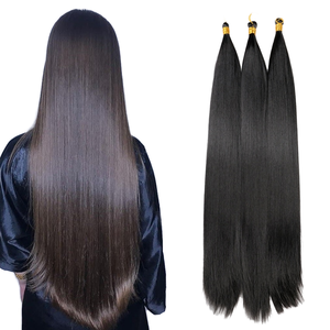 Oferta Especial: Extensiones de Cabello Sintético Sedoso Rizado Ondulado Liso para <span class=keywords><strong>Trenzas</strong></span> de Ganchillo - Product Image 3