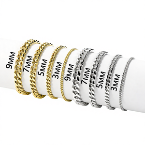 Pulsera de Acero Inoxidable de 5 mm Chapada en Oro de 14K PVD, Joyería Hip Hop a la Moda, Resistente al Agua, para Hombre y Mujer, Estilo Miami Cuban Link - Product Image 4